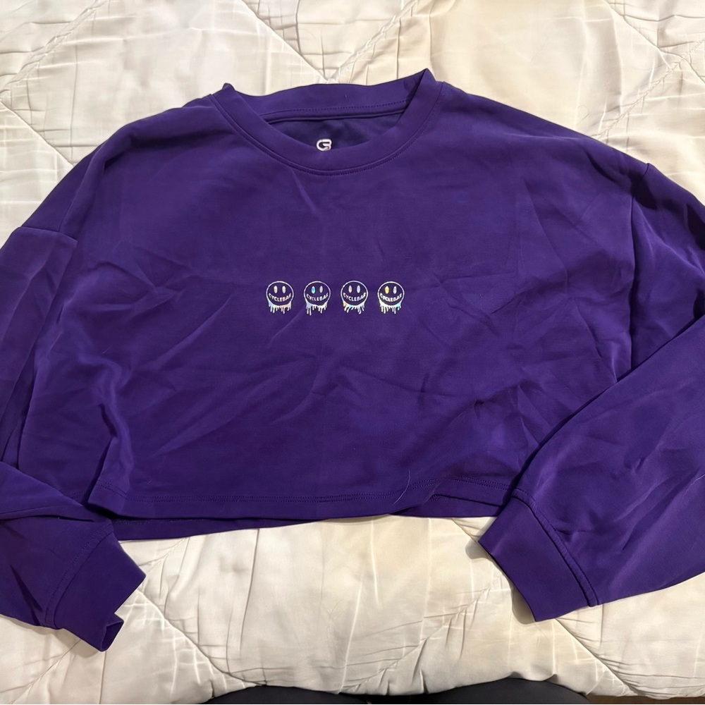 Cyclebar Purple cropped Sweatshirt